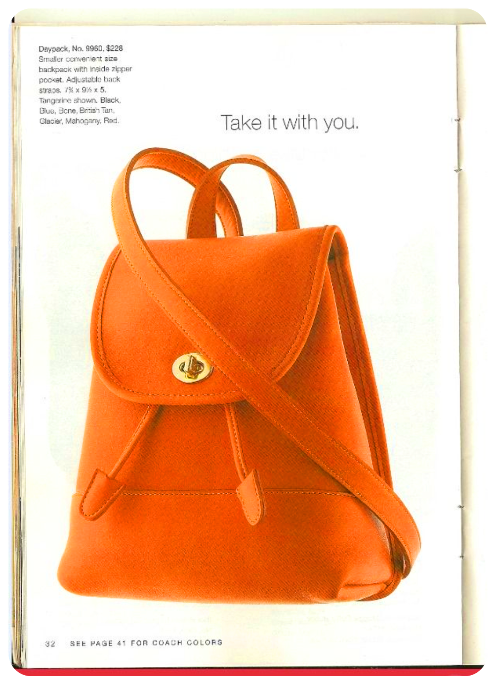old COACH - Leather Rucksack (Current Red) 9791