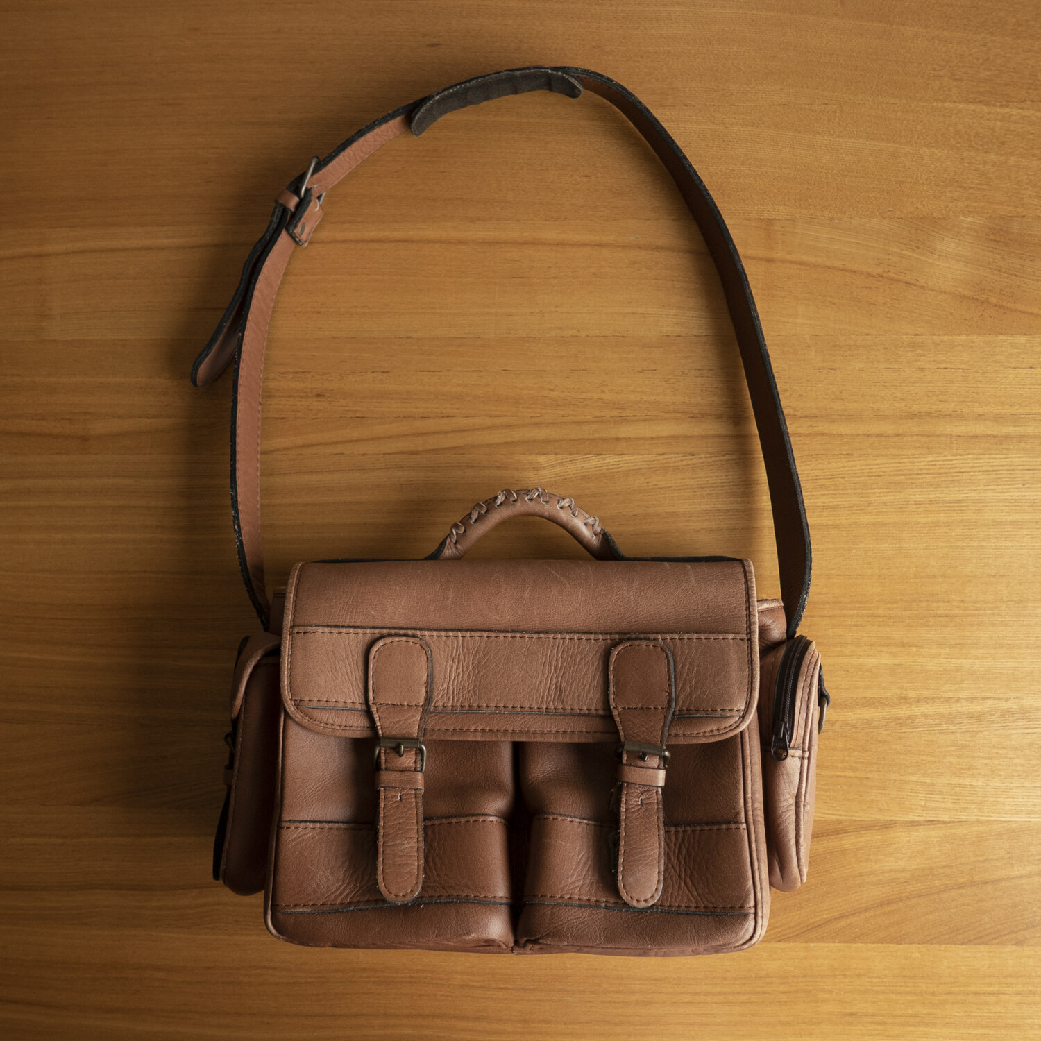 PORTER BARON - Leather Shoulder Bag (Aging Brown)