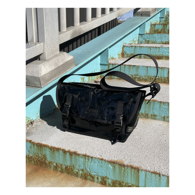 STUSSY x PORTER - Enamel Messenger Bag (Black)