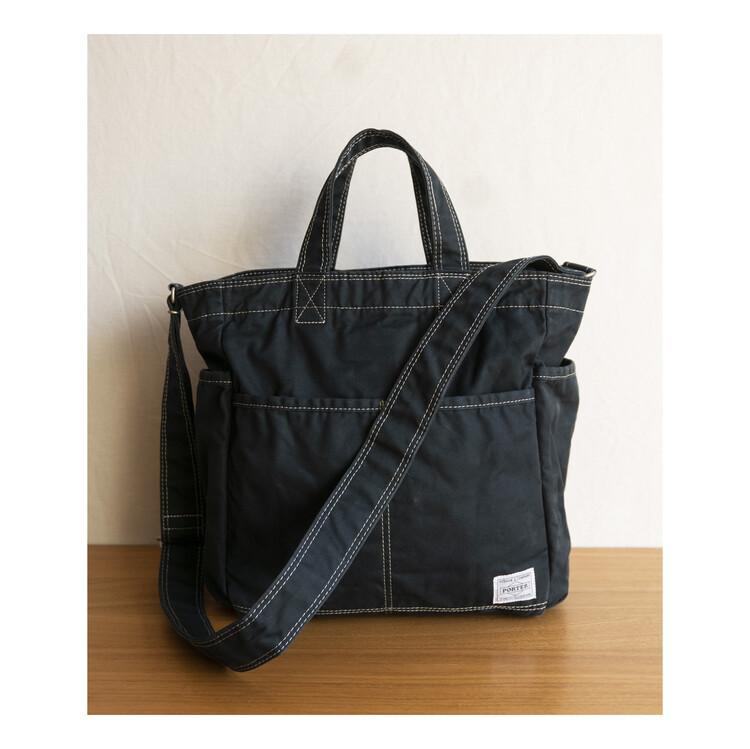 PORTER FAVOR - Shoulder Tote Bag (Washed Indigo)