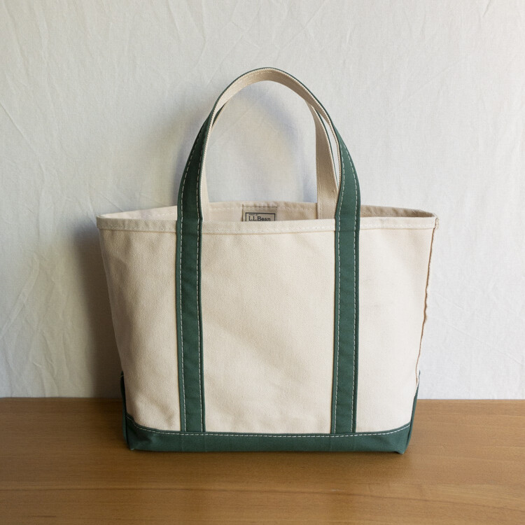 LL BEAN Tote Bag M (Ivory & Green)