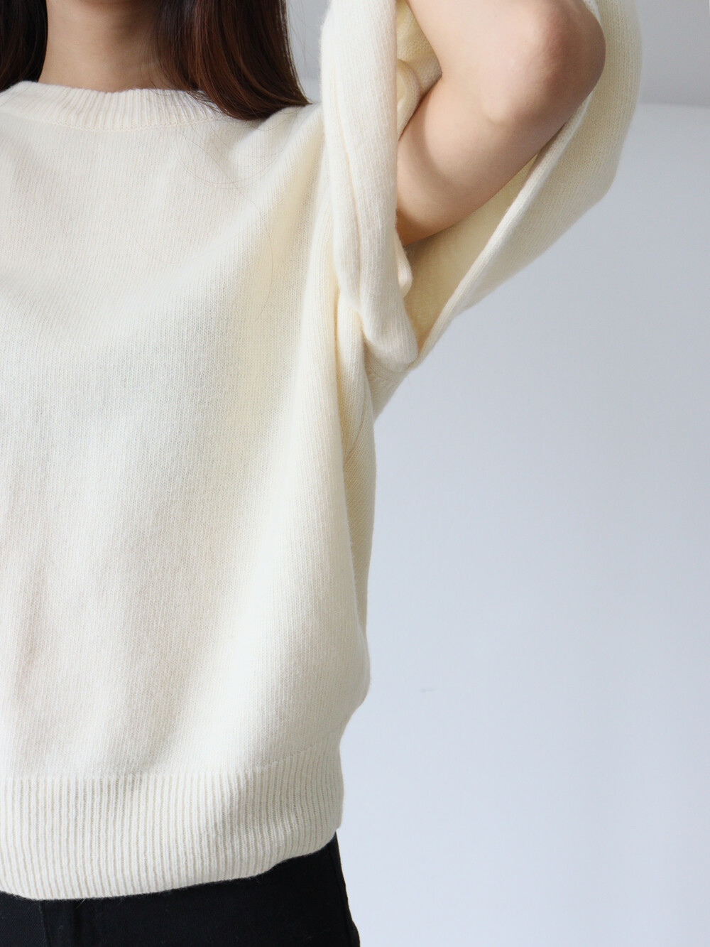 CABLE SLEEVE KNIT (2COLOR)