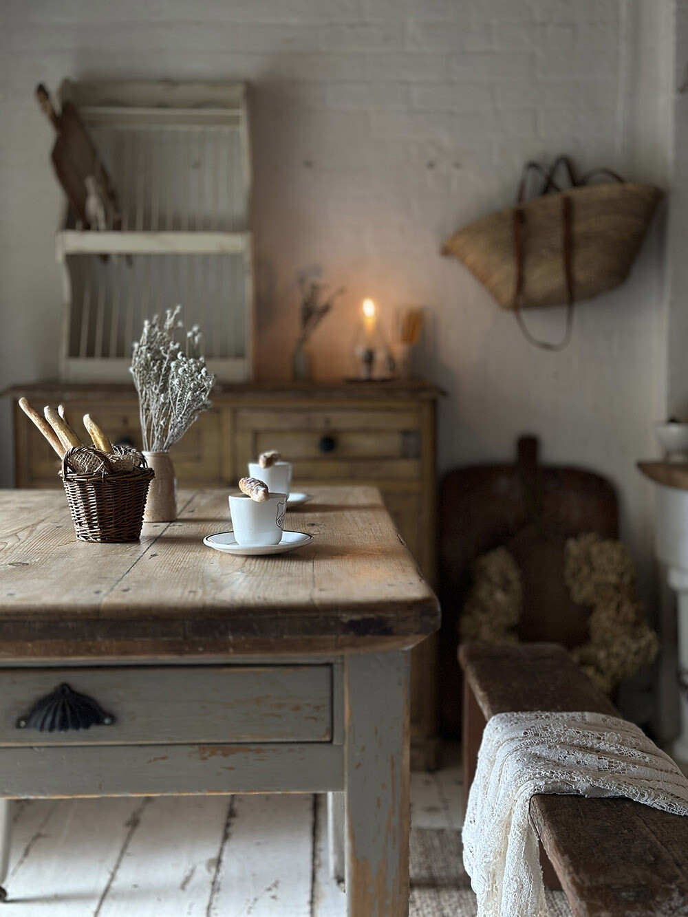 26-141 올드 빈티지 파인 테이블