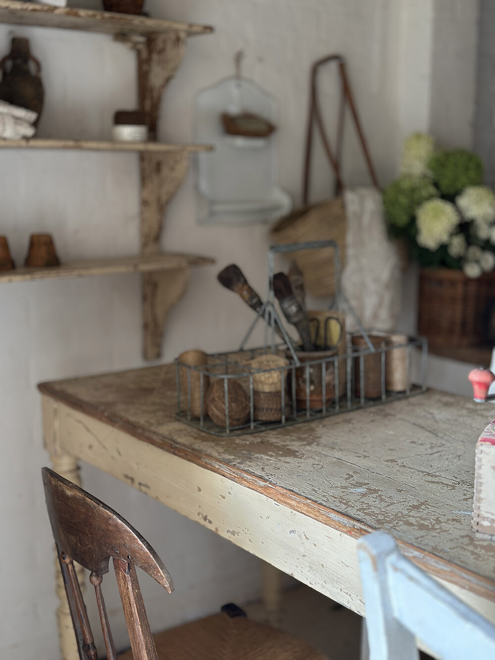 빈티지 와이어 밀크 딜리버리 바스켓