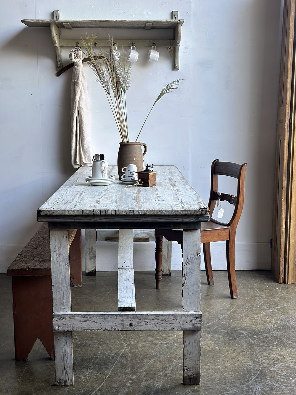 26-054 빈티지 파인 쉐비 시크 폴더블 테이블