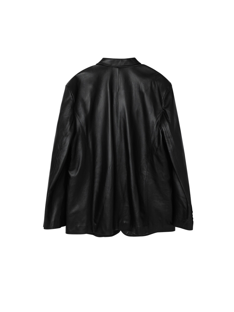 QUERY OVERSIZED LEATHER JACKET REAL LEATHER