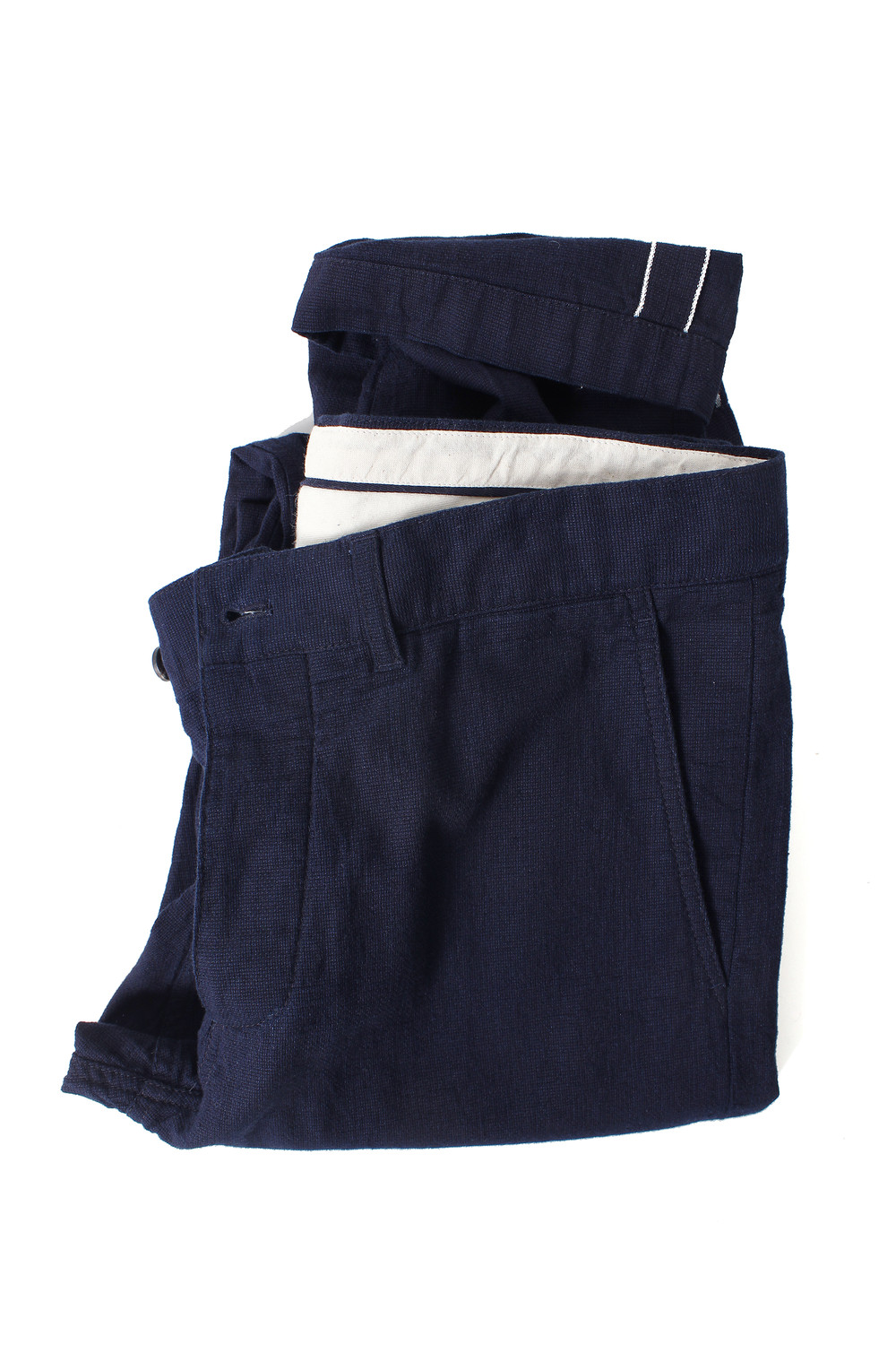 INDIGO SELVEDGE COTTON TROUSERS