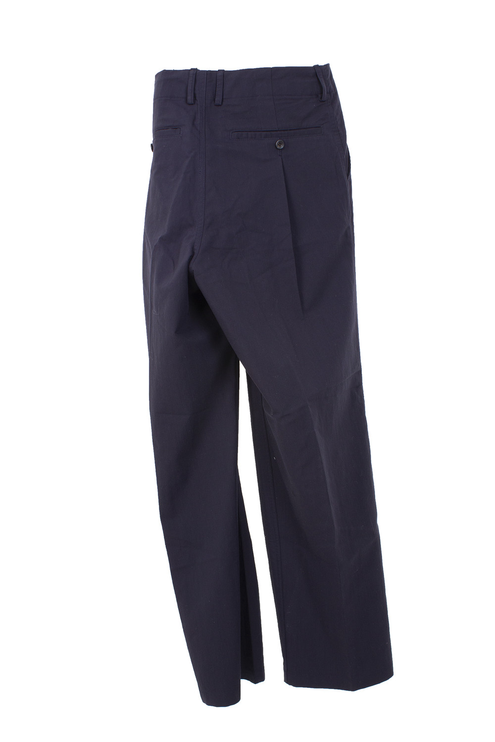 NAVY TUCKED TROUSERS