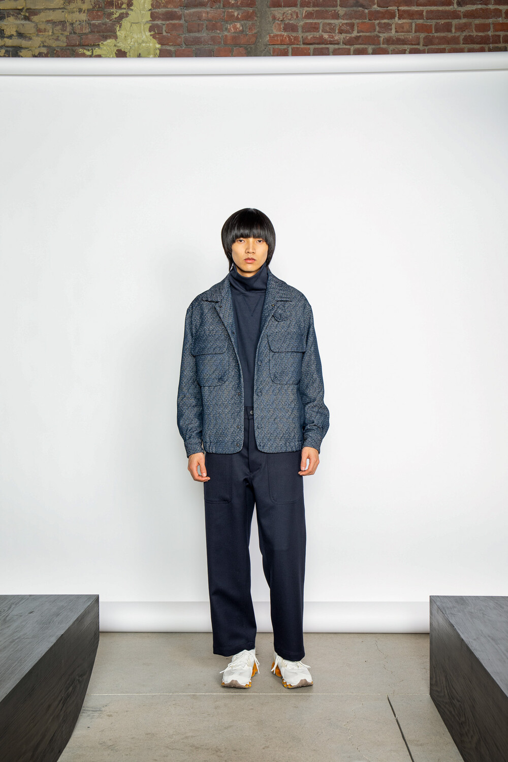 CAVALRY TWILL LAYER TROUSERS_NAVY