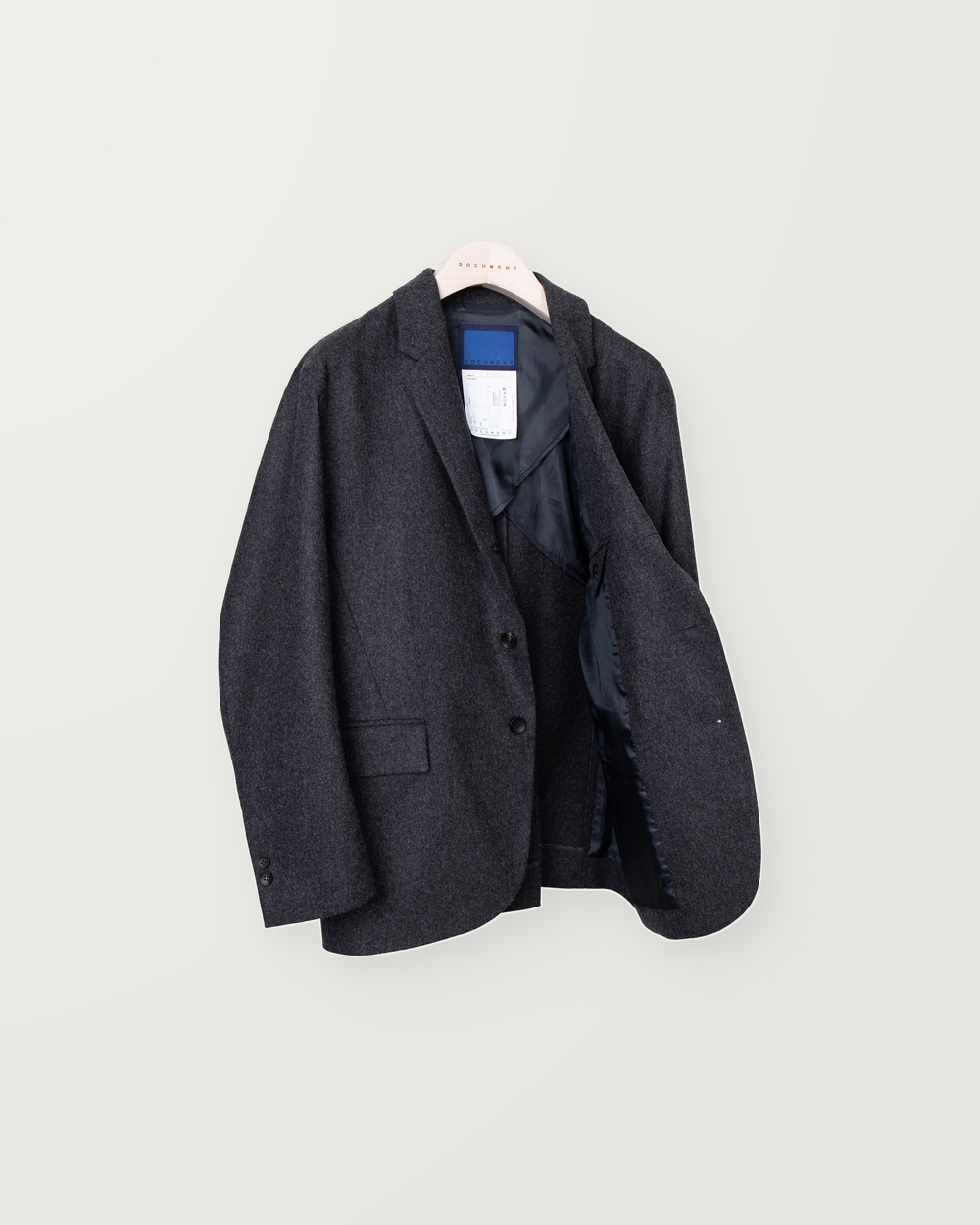 FLANNEL 3 BUTTON JACKET_CHACOAL PRODUCT 5