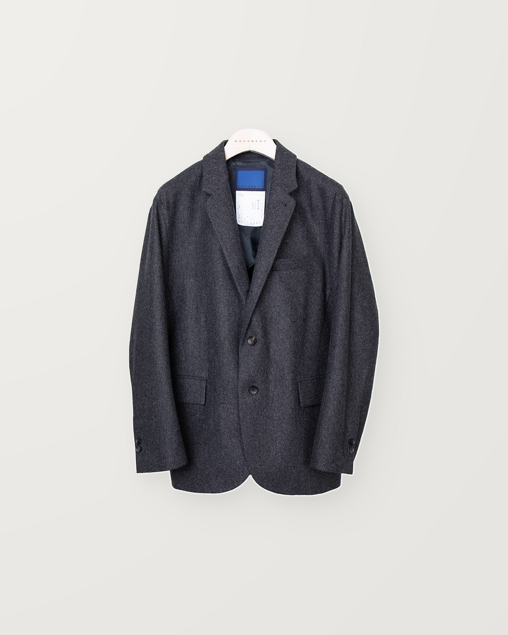 FLANNEL 3 BUTTON JACKET_CHACOAL PRODUCT 1