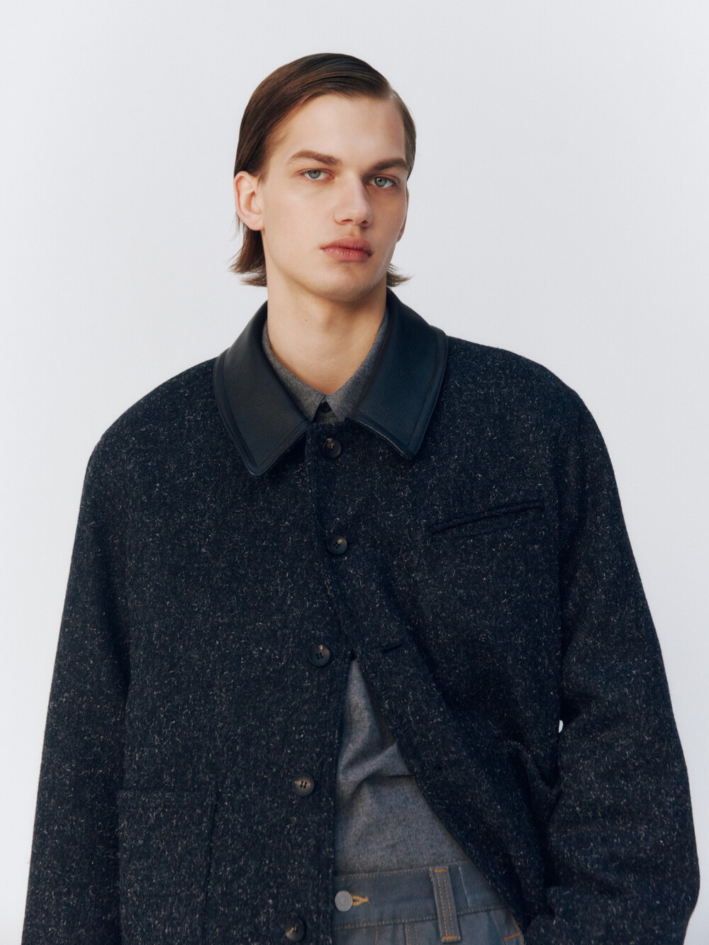 KEMP MELTON WORK JACKET_GREY 착용 3