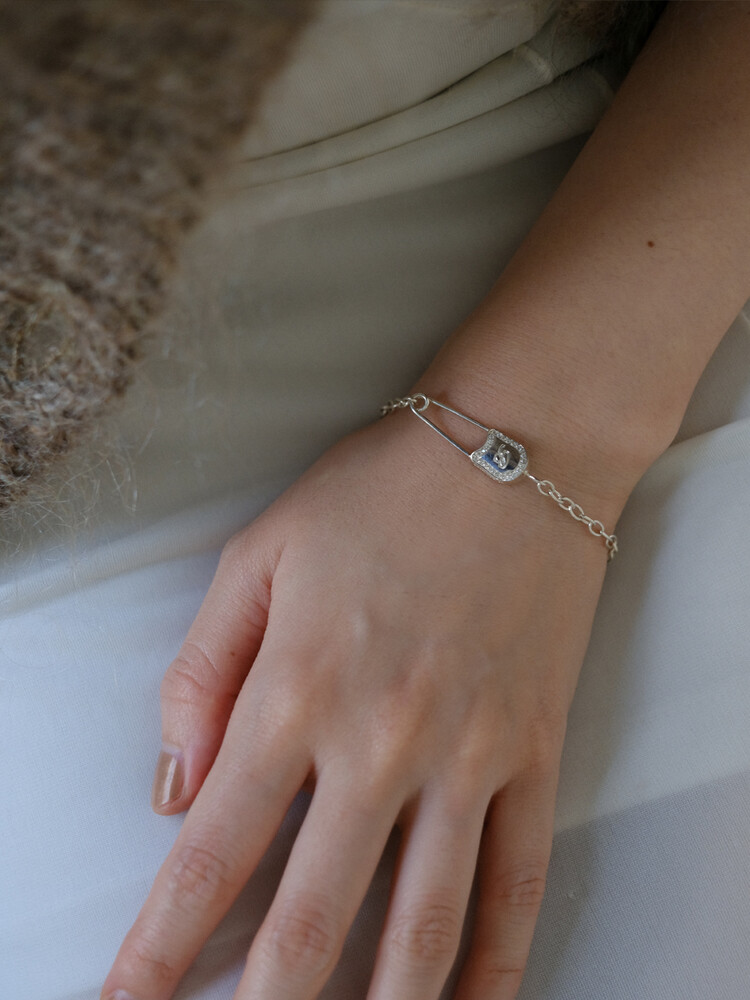 アクセサリー BIRTHDAYBLUE sefety pin bracelet silver safety pin bracelet