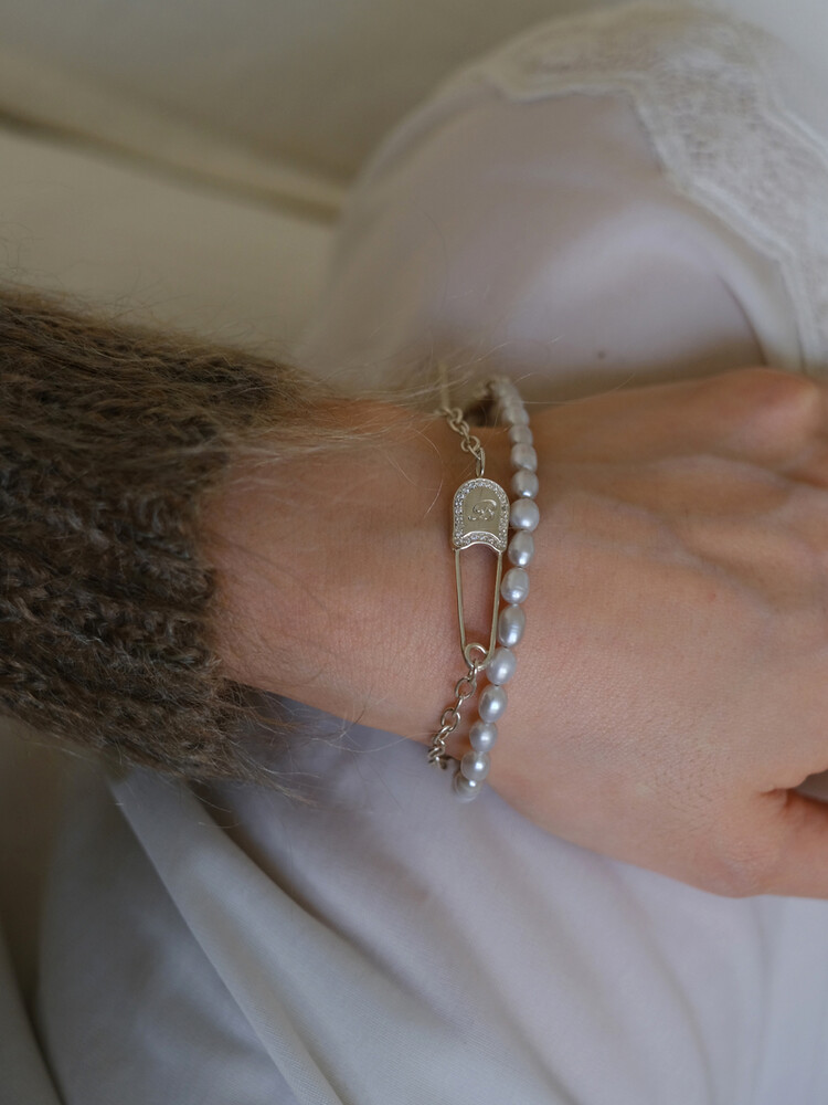 アクセサリー BIRTHDAYBLUE sefety pin bracelet silver safety pin bracelet