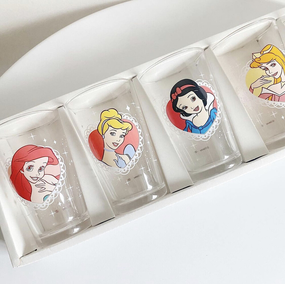 Vintage Disney princess glass cup