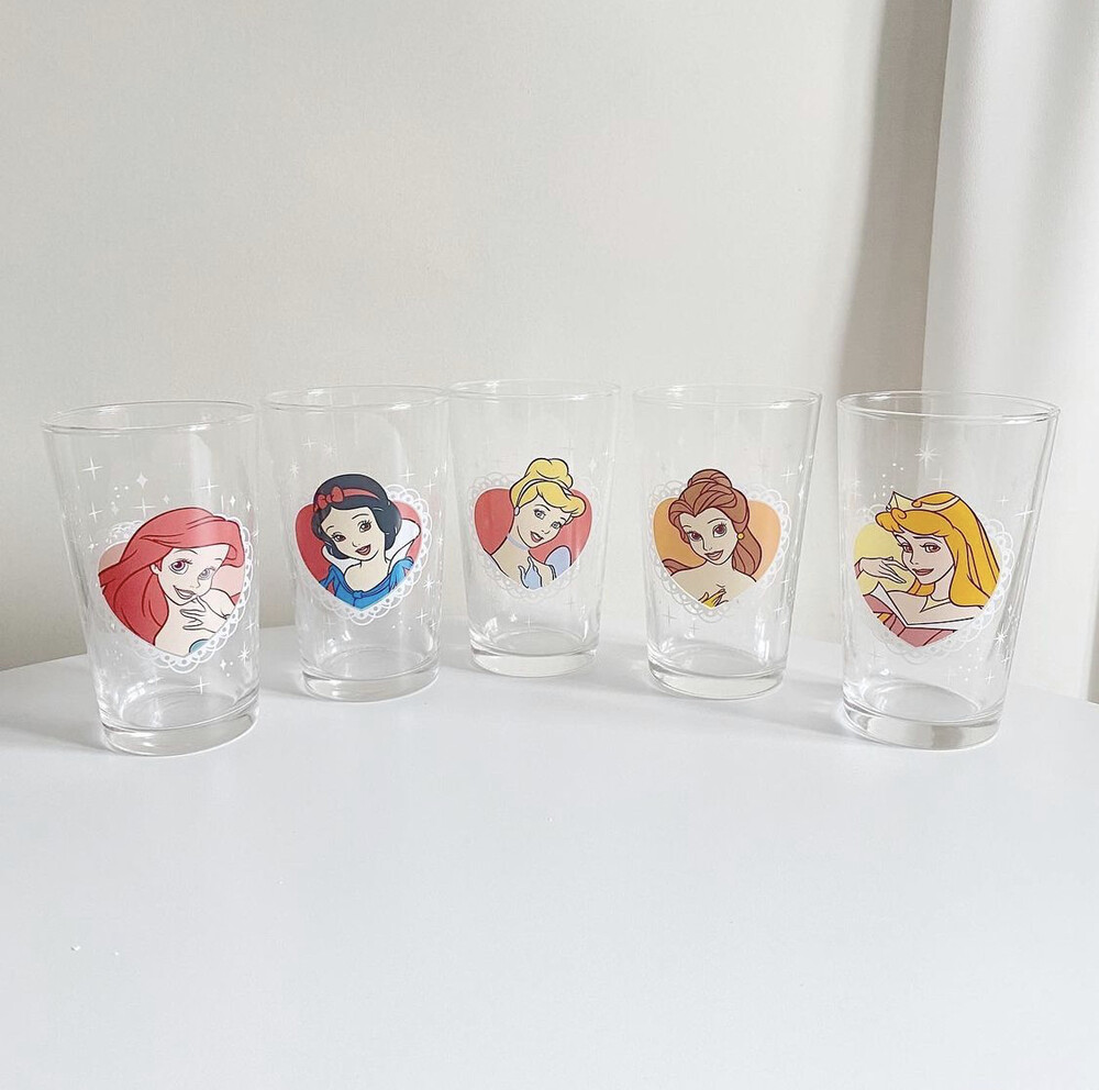 Vintage Disney princess glass cup