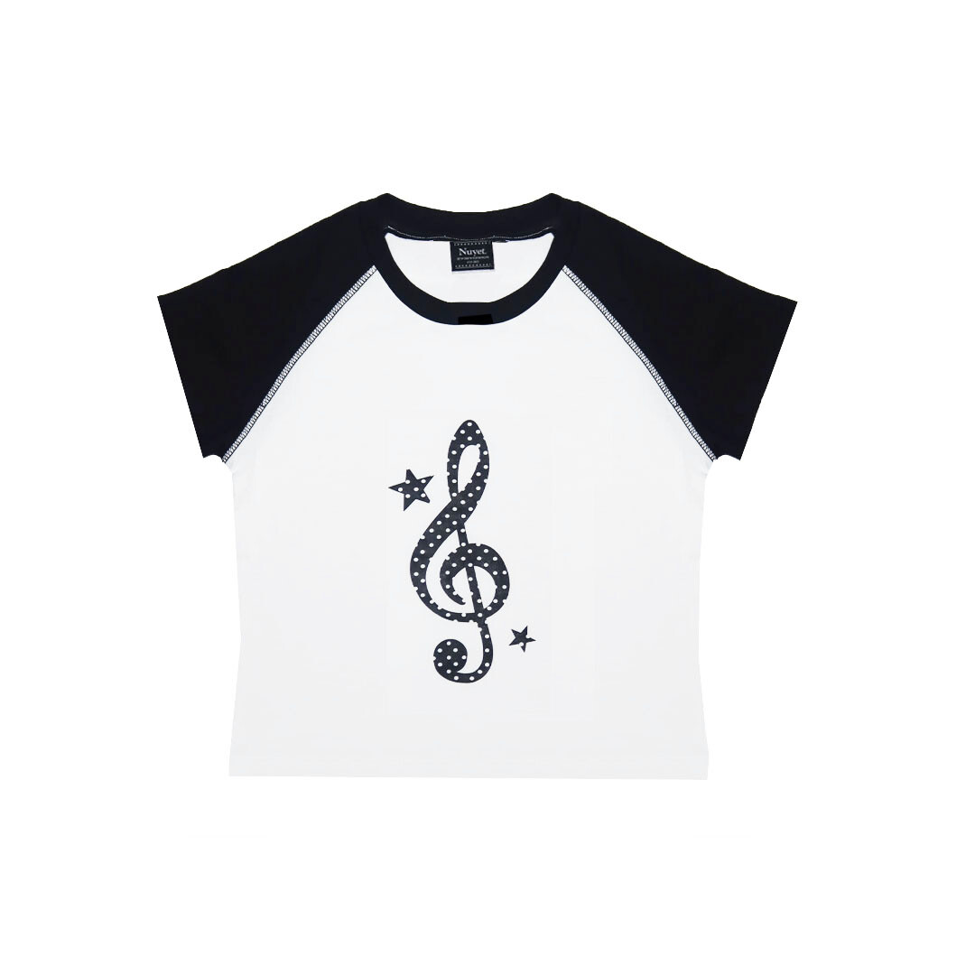 【Nuyet】Note raglan tee _ White Note raglan tee _ White