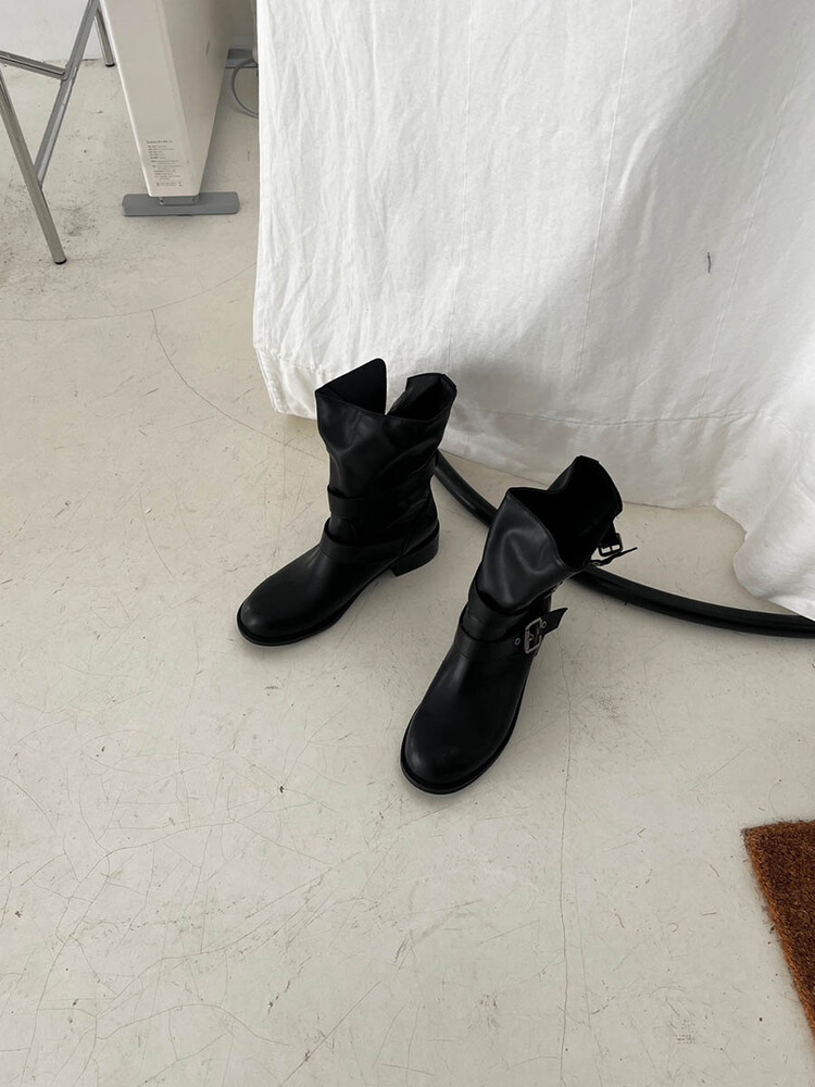 ●●SATOMIRADIO●●Biker middle boots Biker middle boots