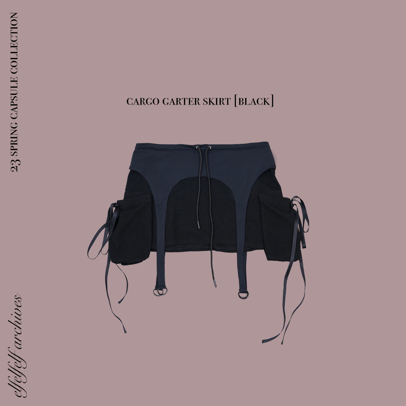 CARGO GARTER SKIRT [BLACK]