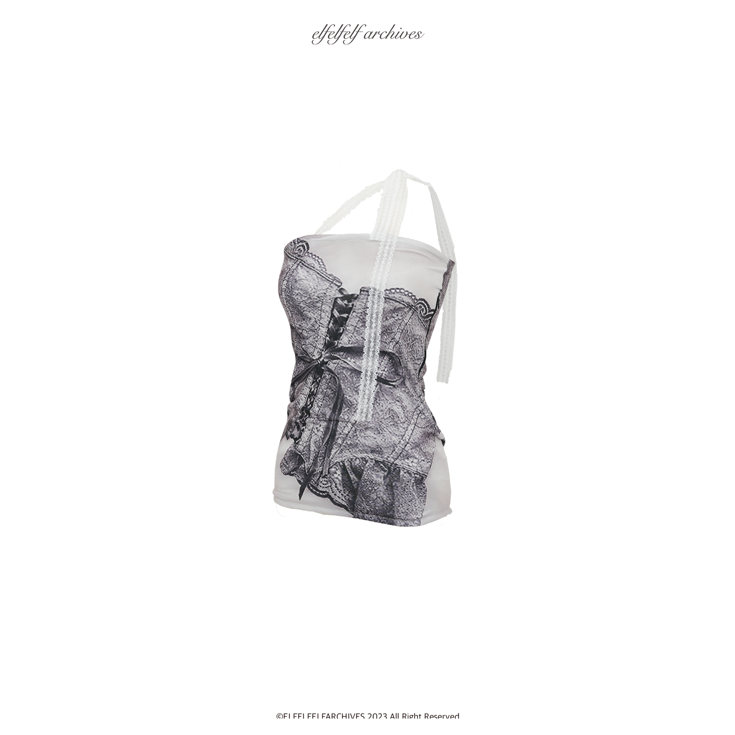 elfelfarchives BUSTIER PRINTED TOP