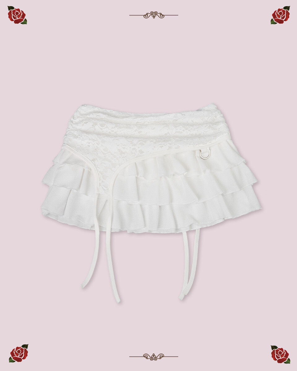 【elfelfelf archives】25ss LACE GATER FRILL SKIRT ELFELFELF ARCHIVES] LACE GATER FRILL SKIRT (BLACK) – SellerWork