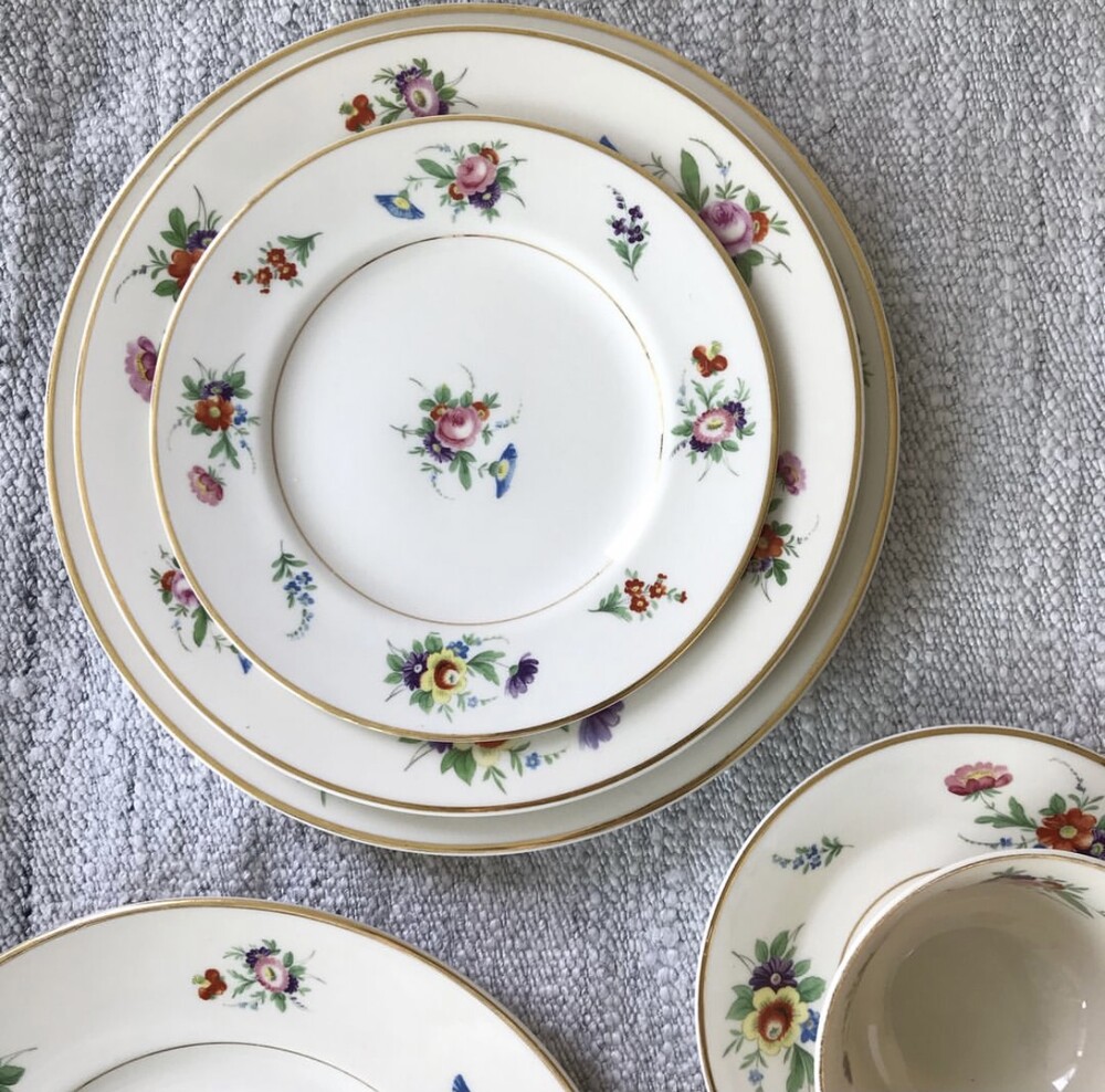 Gold rim salad plate