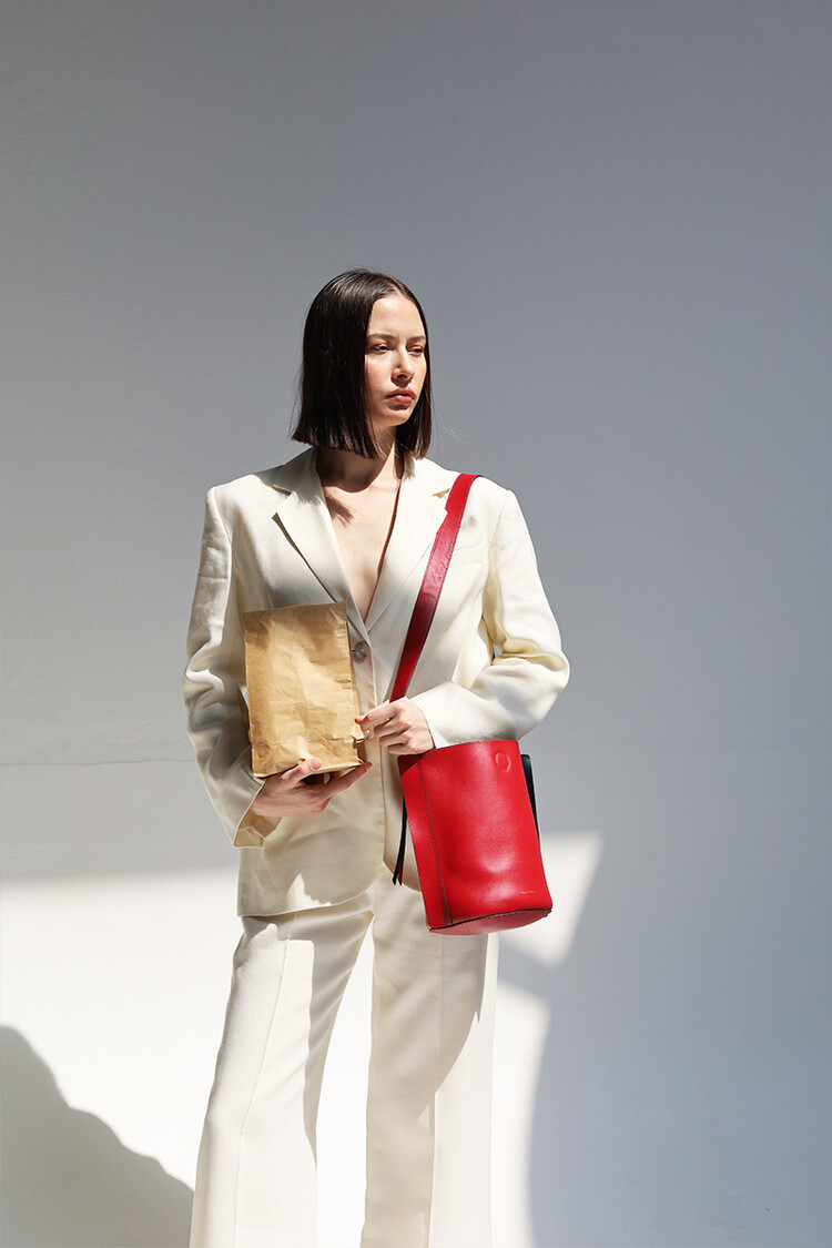 Reversible Bucket Bag Deep Green / Red