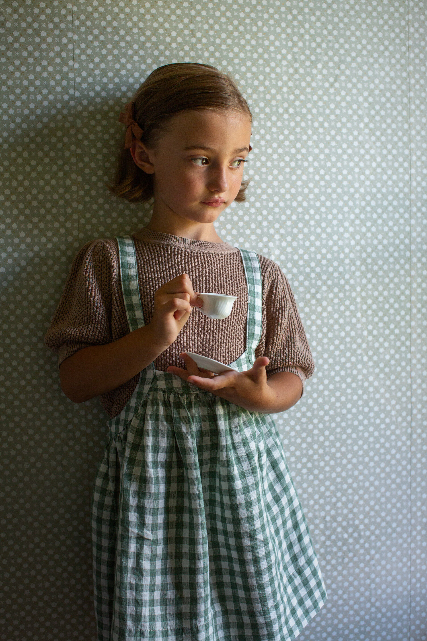 高額売筋】 【4y】Soor Ploom Eloise pinafore gingham スカート