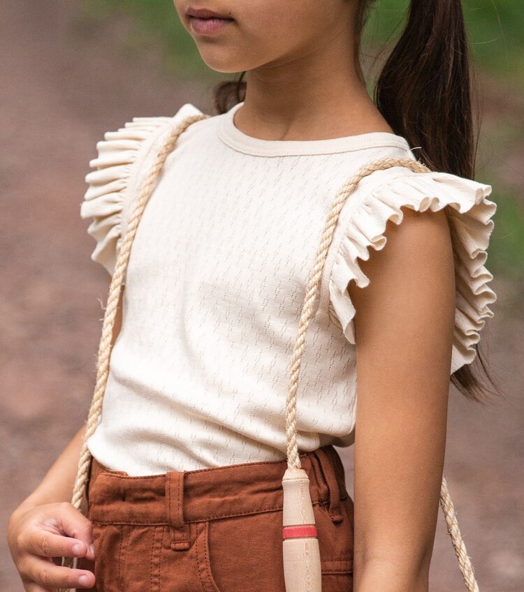 Frill Tee, Natural Pointelle