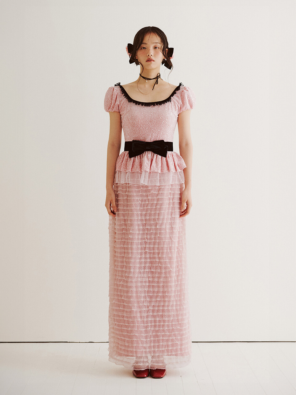 ★GANISONG★ Bridal Twinkle Peplum Dress_pink Bridal Twinkle Peplum Dress_pink