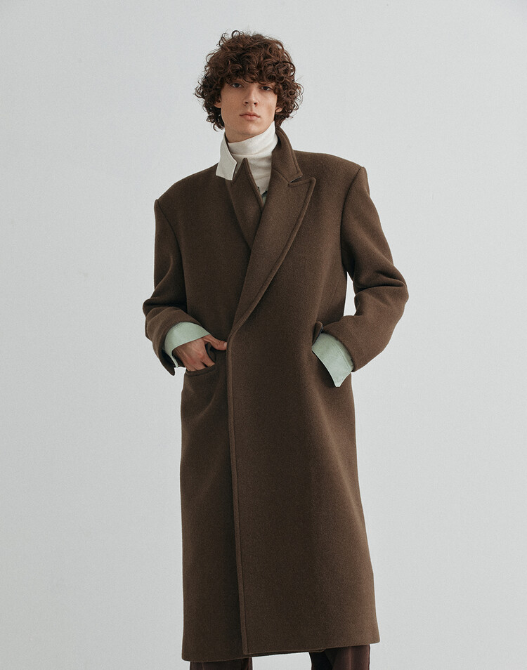美品OVERSIZEDMAXI-LENGTH PEAKED LAPEL COAT HET PEAKED LAPEL COAT
