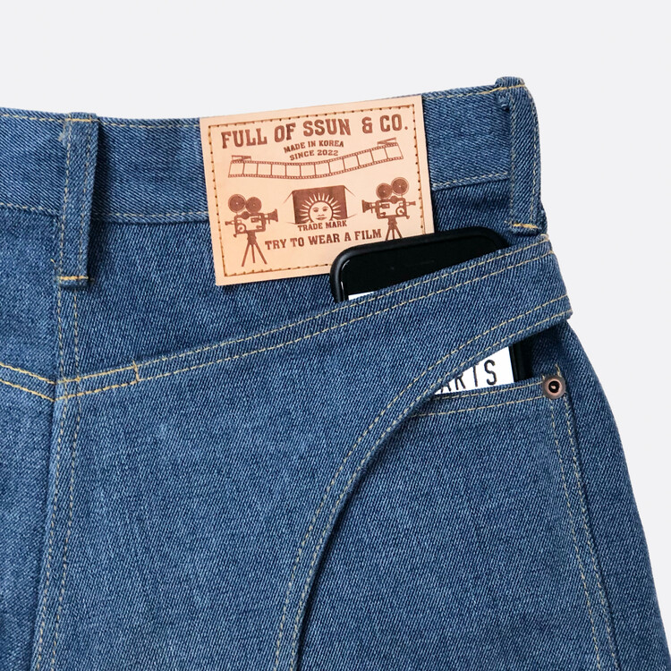 ★FULL OF SSUN★Circle Denim Cargo Pants★Denim★大人気★ FULL OF SSUN / CIRCLE DENIM CARGO PANTS / BLACK