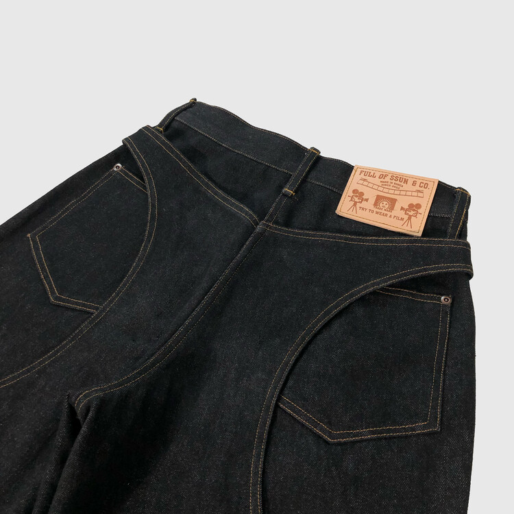 ★FULL OF SSUN★Circle Denim Cargo Pants★Vintage Black★ Circle Denim Cargo Pants (Vintage Black)