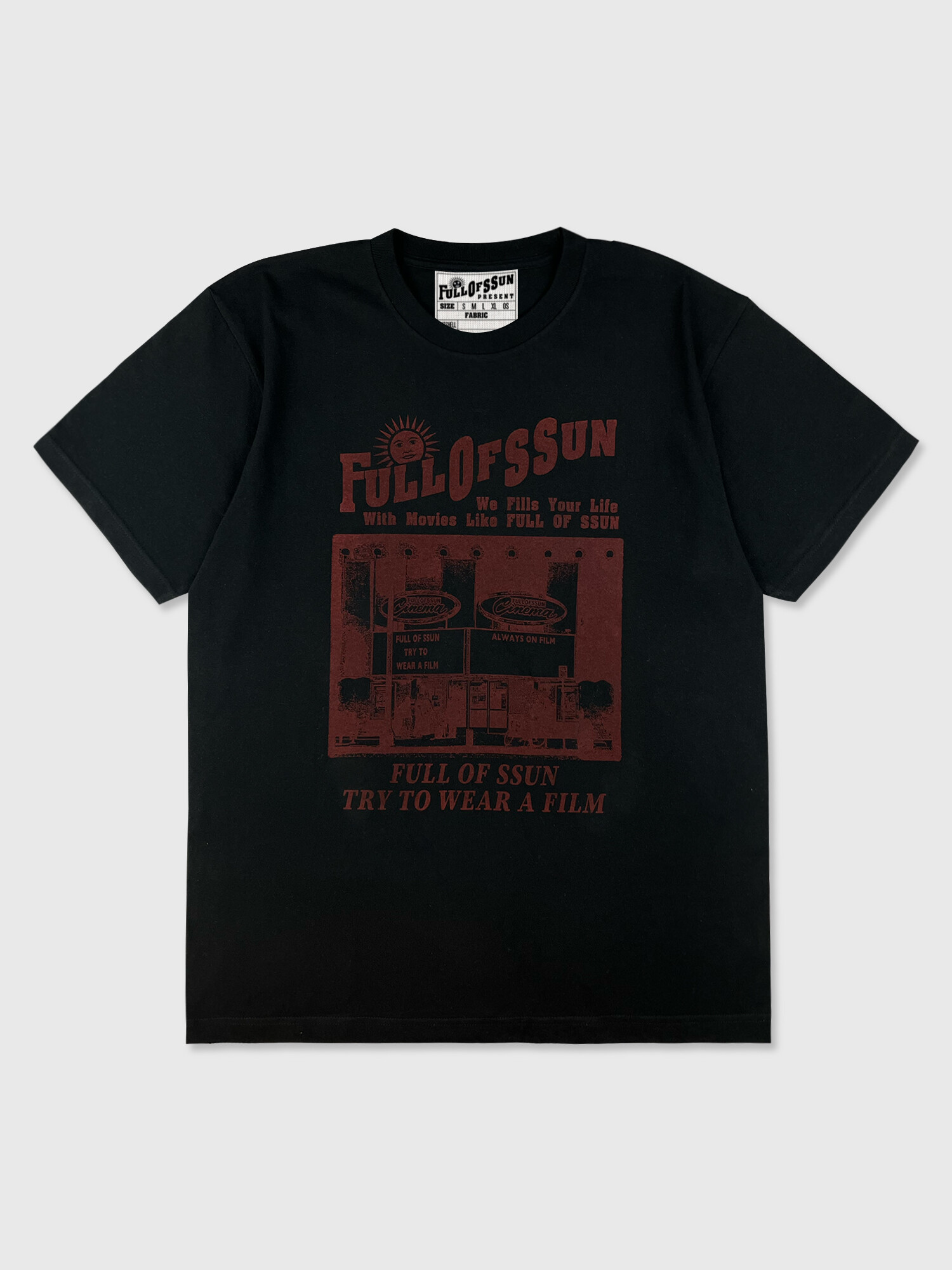 ★FULL OF SSUN★FULL OF SSUN Cinema T-shirts★White_Black★ FULL OF SSUN Cinema T-shirts (Black)