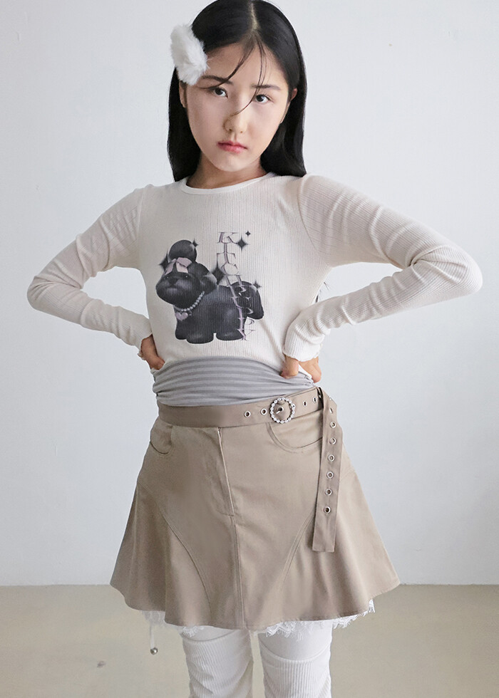 ★NOFFICIALNOFFICE★TWINKLE BUCKLE PANTSKIIRT BEIGE★正規品 TWINKLE BUCKLE PANTSKIIRT BEIGE