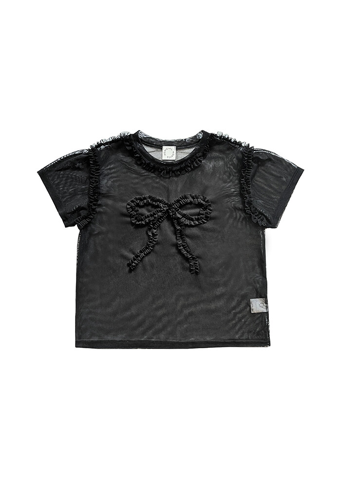 【NOFFICIALNOFFICE】RIBBON MESH T-SHIRT RIBBON MESH T-SHIRT BLACK