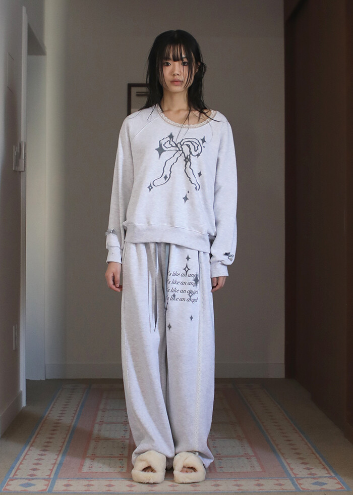 ★NOFFICIALNOFFICE★LACE POINT ANGEL STRING PANTS★正規品 LACE POINT ANGEL STRING PANTS MELANGE GRAY
