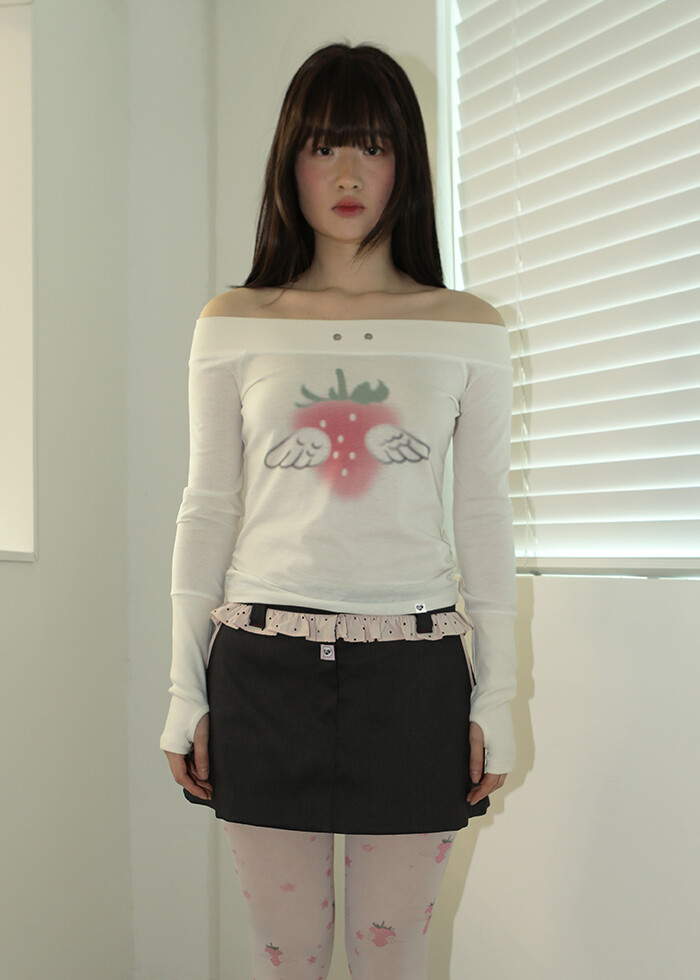 Pre-order ships 7/11] STRAWBERRY ANGEL OFF SHOULDER TOP IVORY