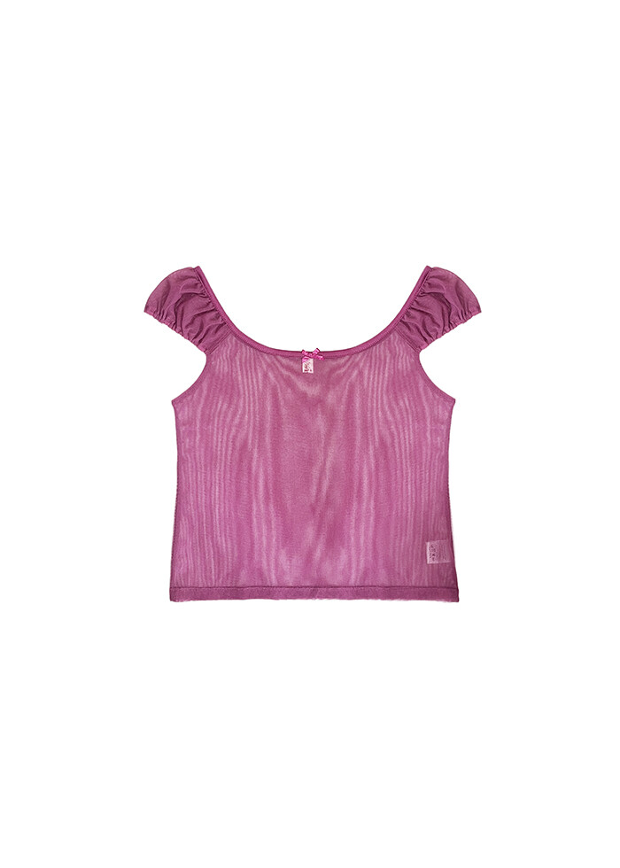 NOFFICIALNOFFICE★韓国★SEE-THROUGH MESH RIBBON TOP/追跡あり SEE-THROUGH MESH RIBBON TOP BLACK