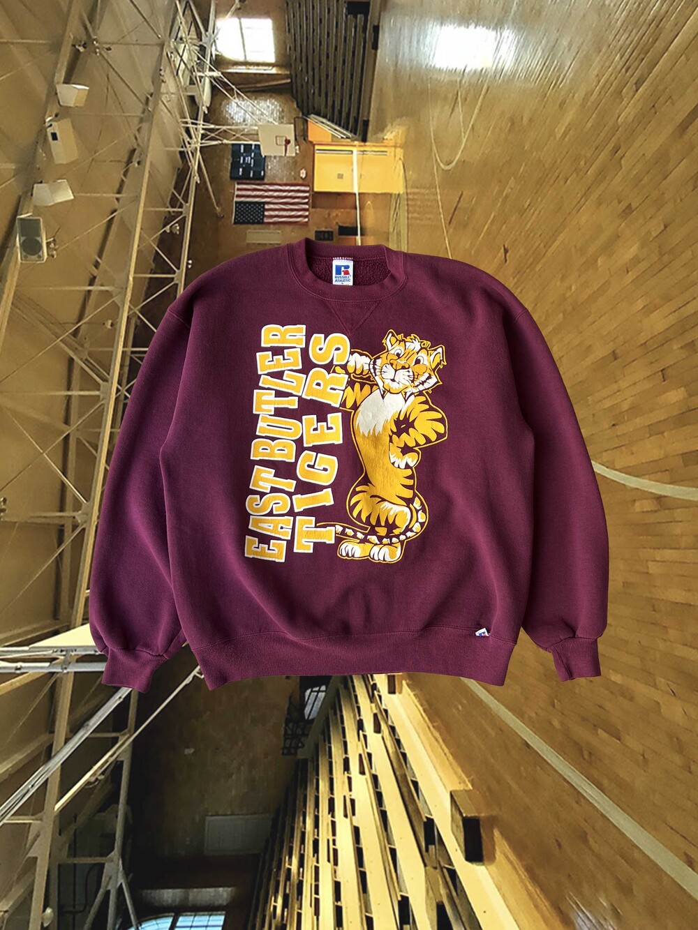 1990s RUSSELL ATHLETIC Tubular Sweatshirt 'EAST BUTLER TIGERS'