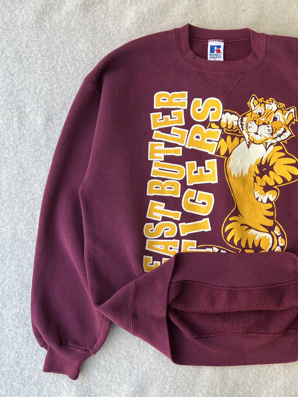 1990s RUSSELL ATHLETIC Tubular Sweatshirt 'EAST BUTLER TIGERS'