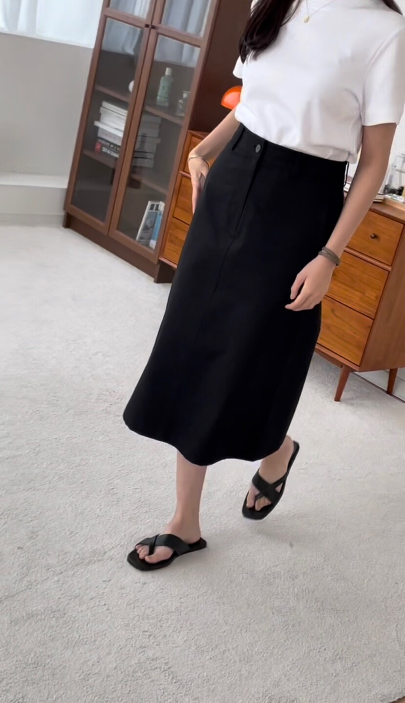 Polyester Gabardine Stitch Work Skirt