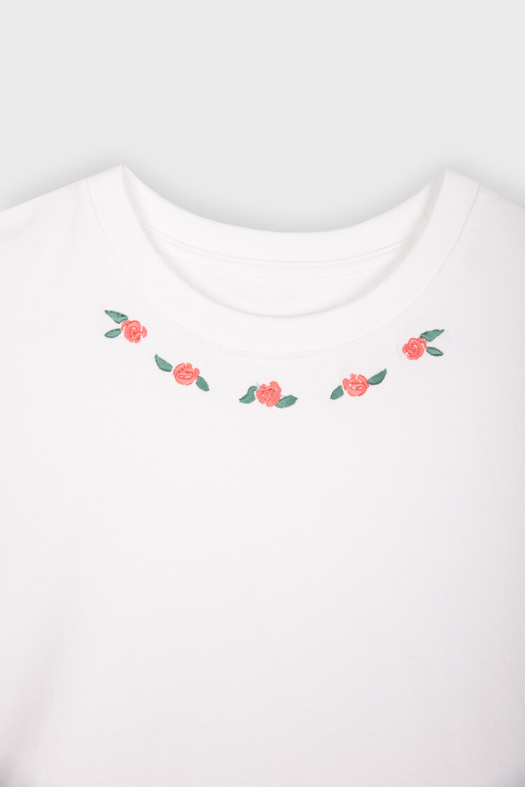 【DIMANCHE】ROSE NECKLACE T-SHIRT ROSE NECKLACE T-SHIRT (WHITE)