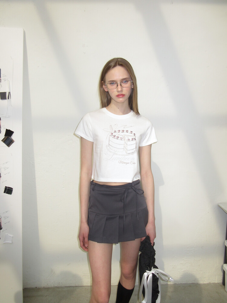 ★DIMANCHE★ PLEATS SKIRT GREY PLEATS SKIRT (GREY)