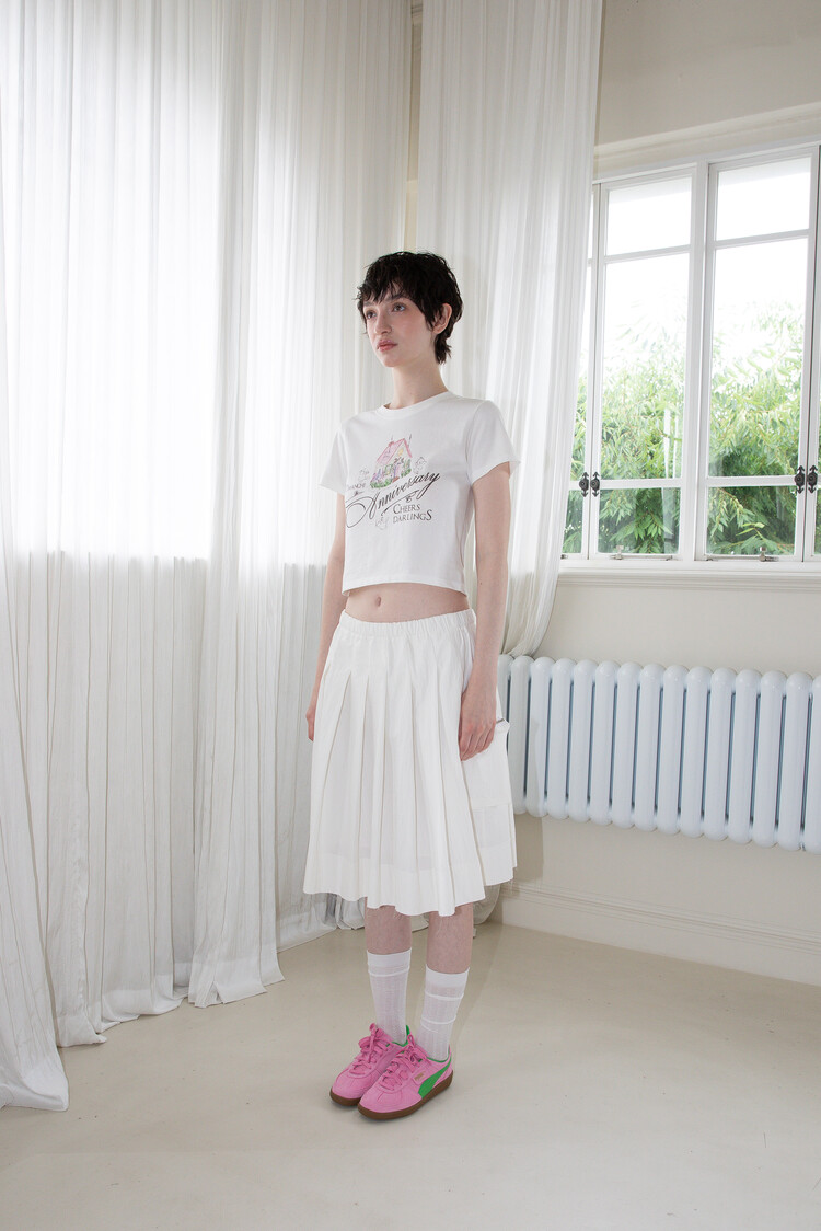 韓国ファッション [DIMANCHE] VINTAGE HOUSE CROP T-SHIRT DIMANCHE】VINTAGE HOUSE CROP T-SHIRT (DIMANCHE/Tシャツ