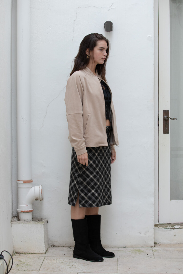 【DIMANCHE】CHECK LONG SKIRT Hanni Maxi Skirt Black Check – VRG GRL