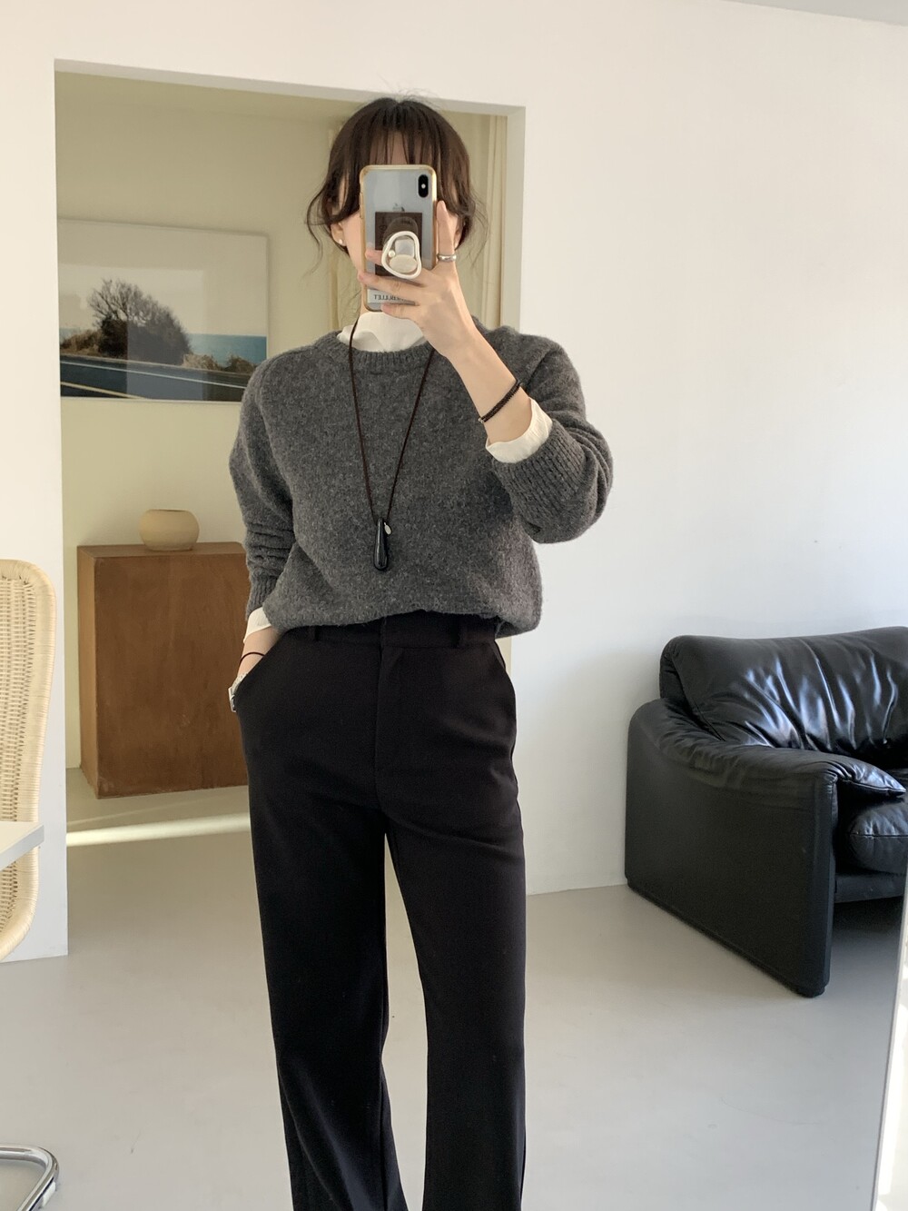 BASIC NAPPING STRAIGHT SLACKS