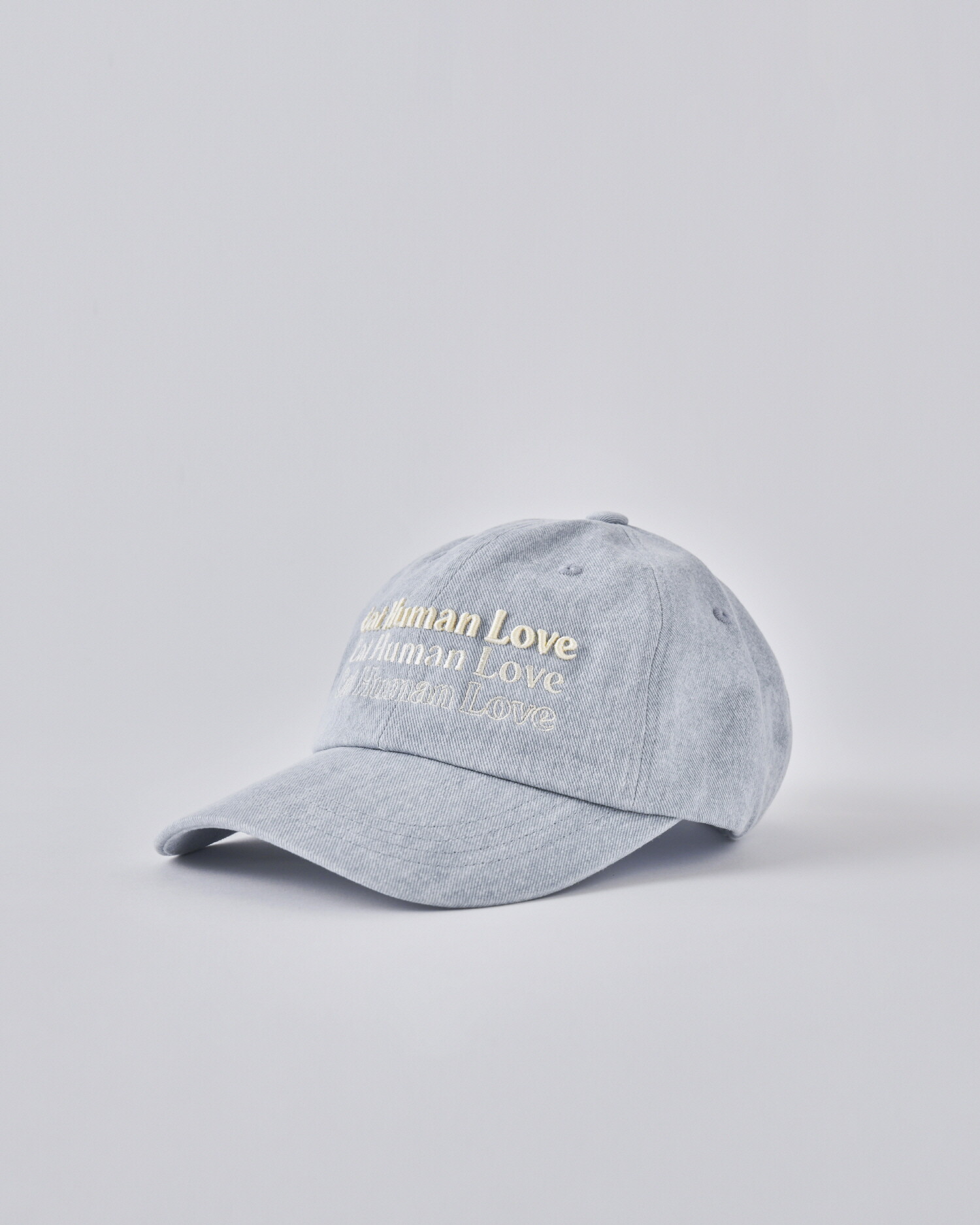 ☆HUMAN N CAT☆ Cathumanlove three line pigment ball cap blu CAT HUMAN LOVE THREE LINE PIGMENT BALL CAP/ BLUE - Human