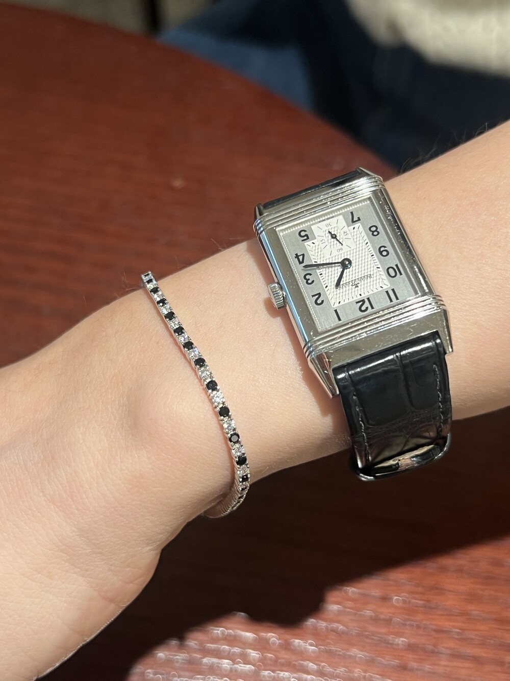 Leeds 블랙&화이트 지르코니아 테니스 팔찌