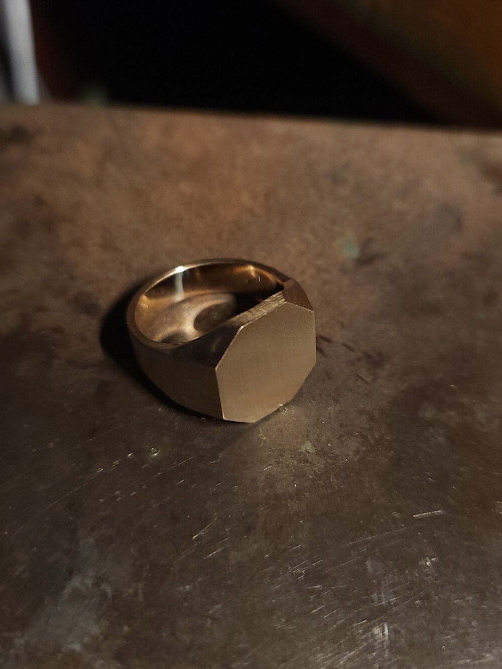 18K OCTAGON GOLD RING 실물 사진 1
